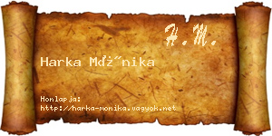 Harka Mónika névjegykártya